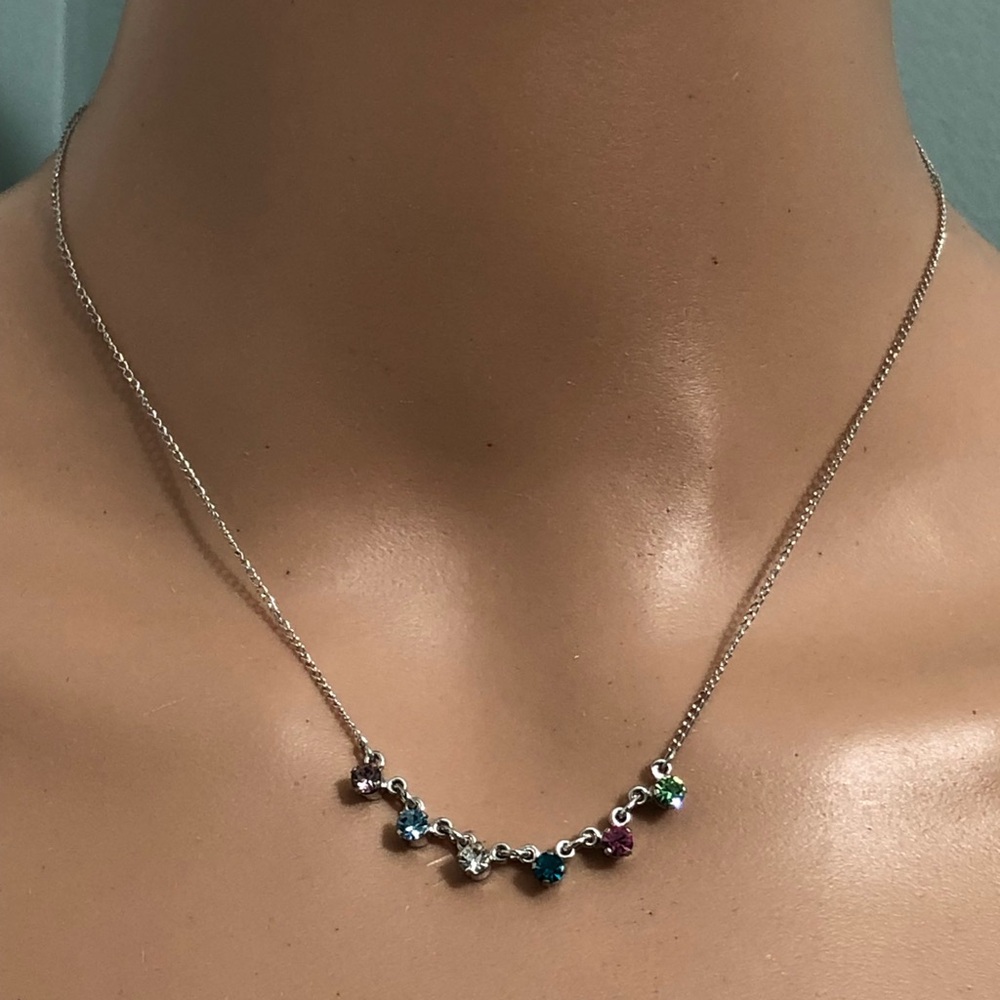 Vintage Anson Sterling Silver 925 Pendant W/Multicolor Gems Signed...